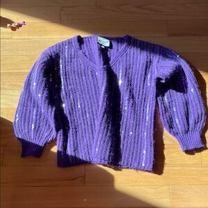 Gold & Silver brand Purple Sequin Cardigan